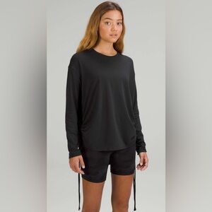 Lululemon Pima Cotton Side Cinched Black Long Sleeve Top Size 8?